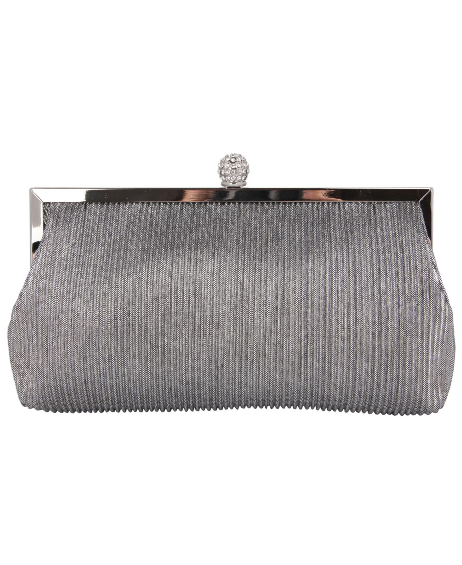 Women's Pleated Metallic Frame Clutch