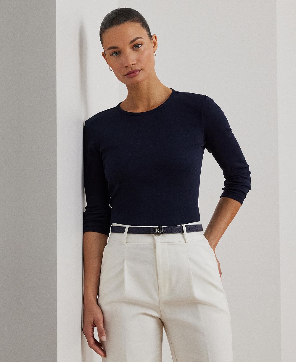 Lauren Ralph Lauren Cotton-Blend Long-Sleeve Top