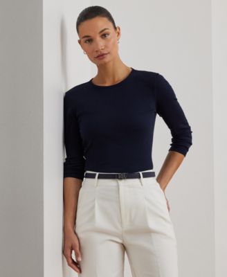 Lauren Ralph Lauren Cotton-Blend Long-Sleeve Top