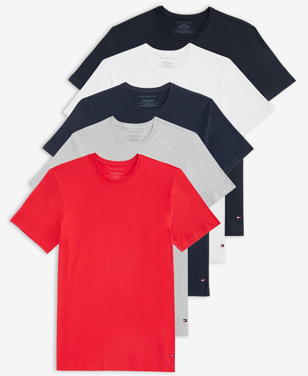 Tommy Hilfiger Men's Cotton Classic Crewneck T-Shirts, Pack of 5