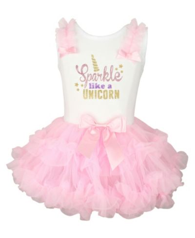 Детское платье с блестками и фатиновой юбкой Unicorn Glitter Ruffle