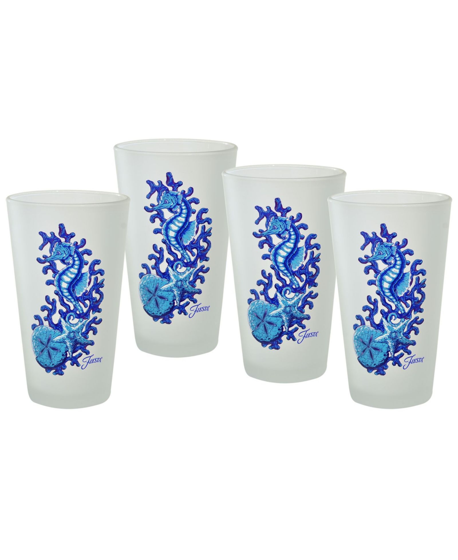 Fiesta Coastal Seahorse Набор из 4 стаканов для коктейлей, матовое стекло