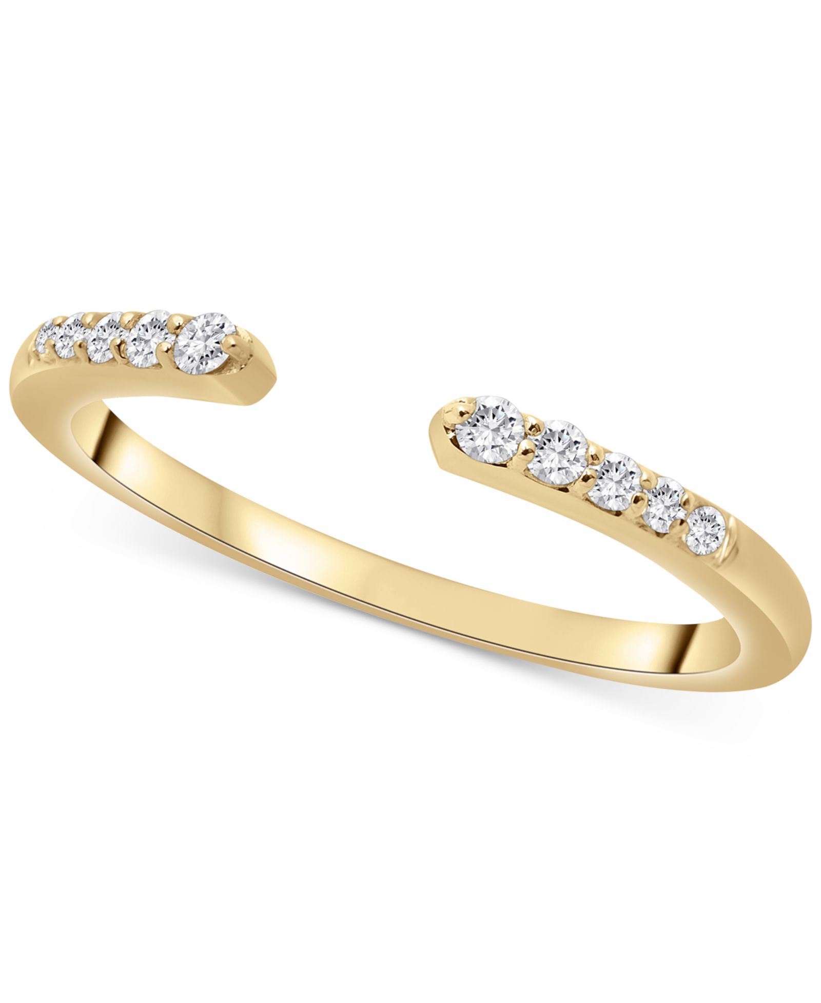 Кольцо с бриллиантом Wrapped Diamond Cuff Ring, 14k Yellow, White or Rose Gold