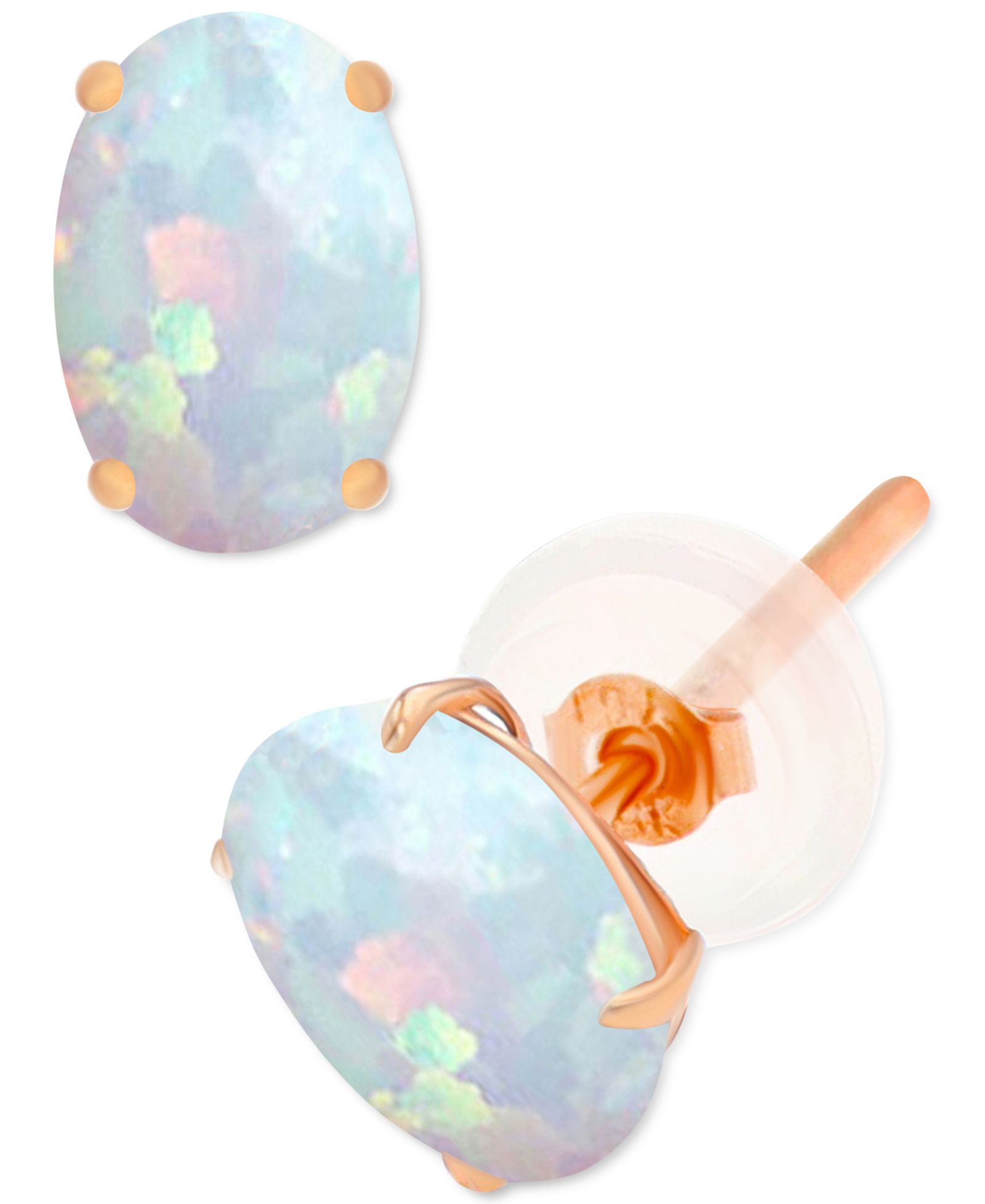 Lab-Created Opal Stud Earrings (3/8 ct. t.w.) in Sterling Silver