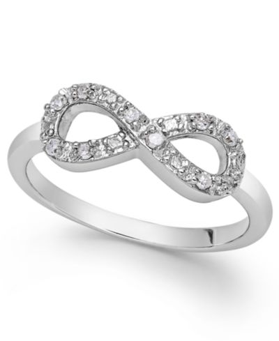 Кольцо Diamond Infinity из стерлингового серебра (1/10 ct. t.w.)