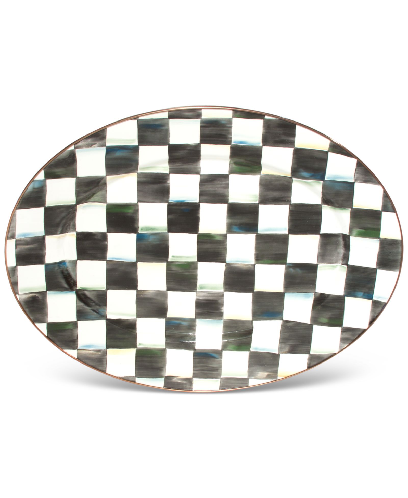Сервировочное блюдо Mackenzie-Childs Courtly Check Medium Oval