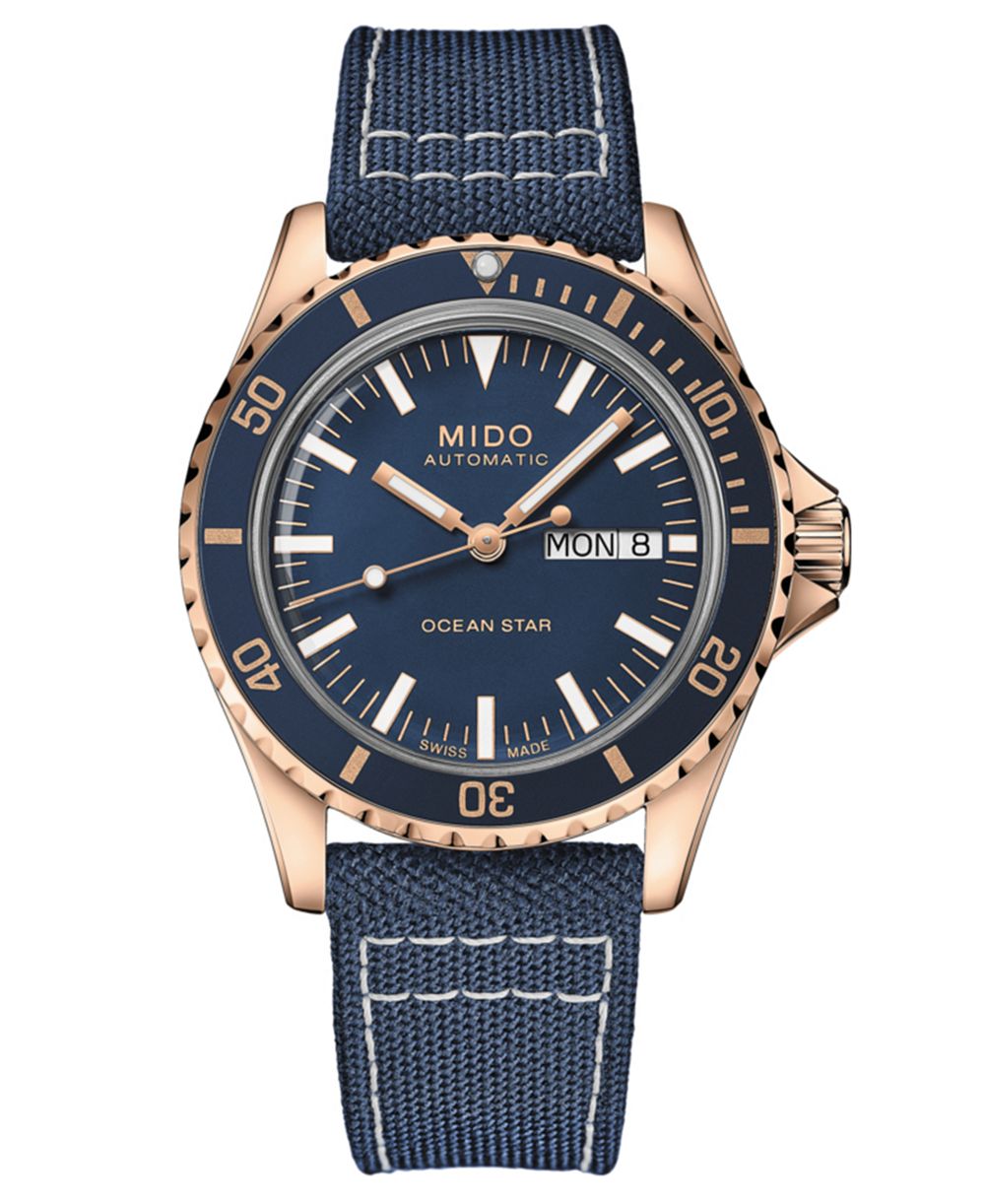 Mido Men's Swiss Automatic Ocean Star Tribute Blue Fabric Strap Watch 41mm