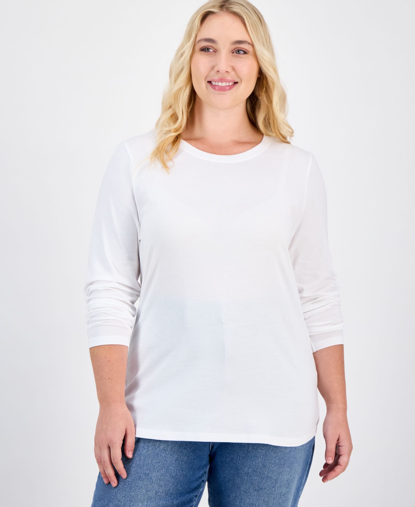 Aveto Plus Size Long Sleeve Crewneck Top