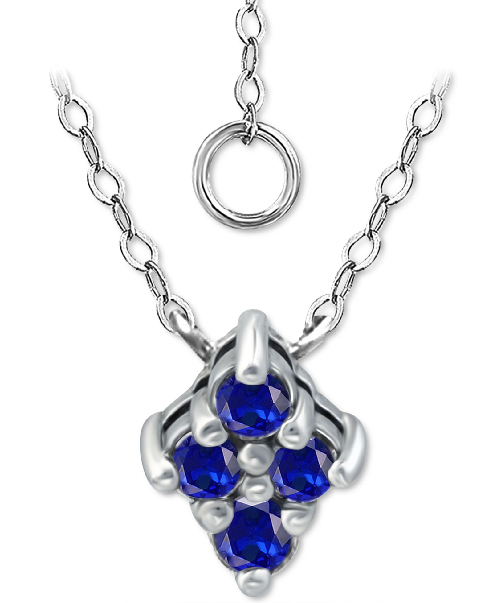 Giani Bernini Imitation Blue Sapphire Cluster Pendant Necklace, 16" + 2" extender, Created for Macy's