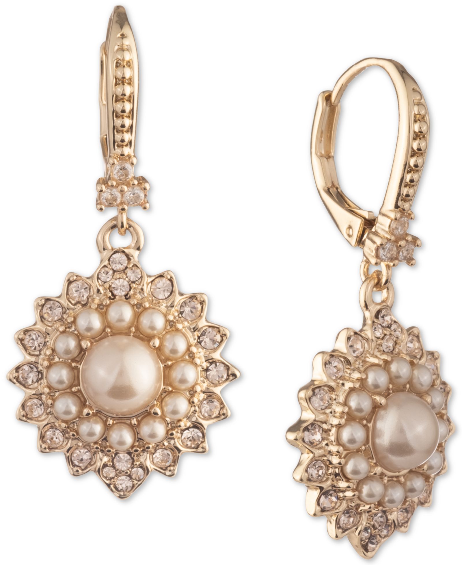 Серьги Marchesa Pavé & Imitation Pearl Cluster Drop