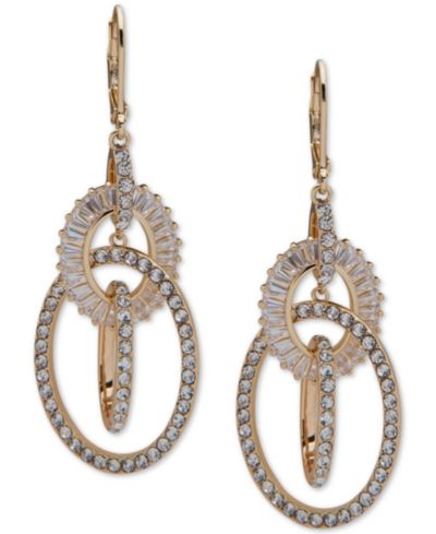 Серьги-подвески Anne Klein Gold-Tone Crystal Orbital