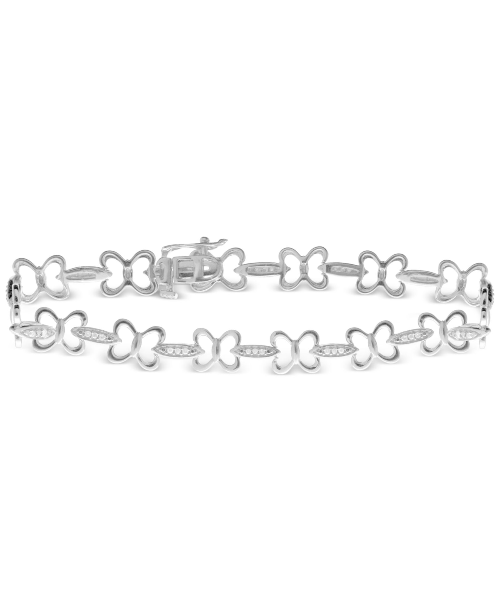 Браслет Diamond Butterfly Link из стерлингового серебра (1/6 ct. t.w.)