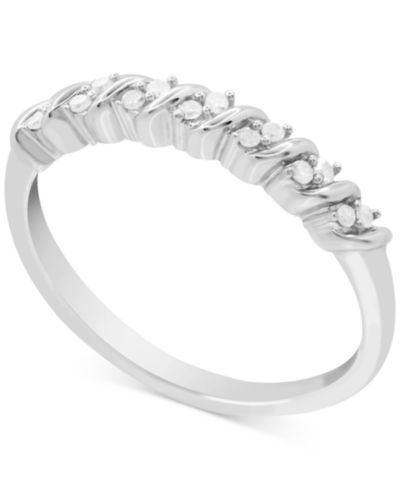 Кольцо Diamond Swirl (1/10 ct. t.w.) из стерлингового серебра