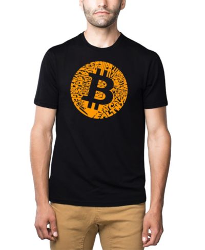Мужская хлопковая футболка LA Pop Art с принтом Bitcoin