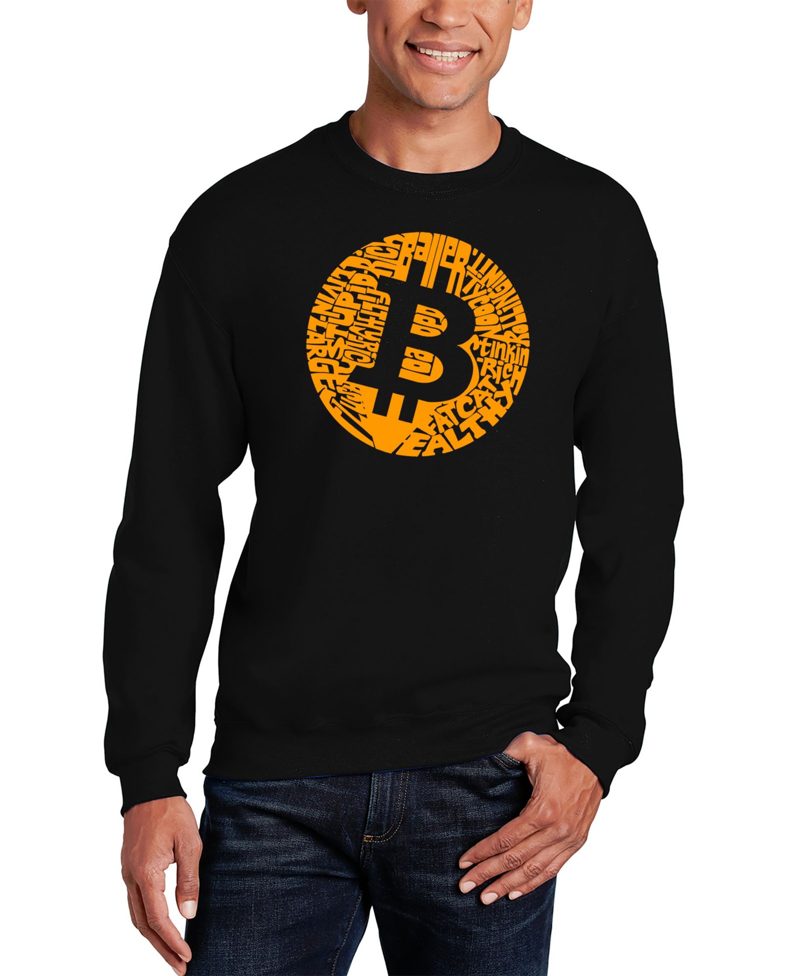Свитшот LA Pop Art Men's Bitcoin Word Art Crew