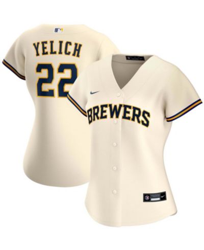 Nike джерси Christian Yelich Cream Milwaukee Brewers Home Replica для женщин