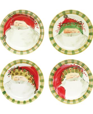 VIETRI Old St. Nick Assorted Round Salad Plates, Set of 4