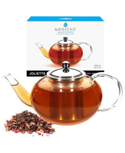 Стеклянный заварочный чайник GROSCHE Joliette с ситечком из нержавеющей стали, 42 fl oz