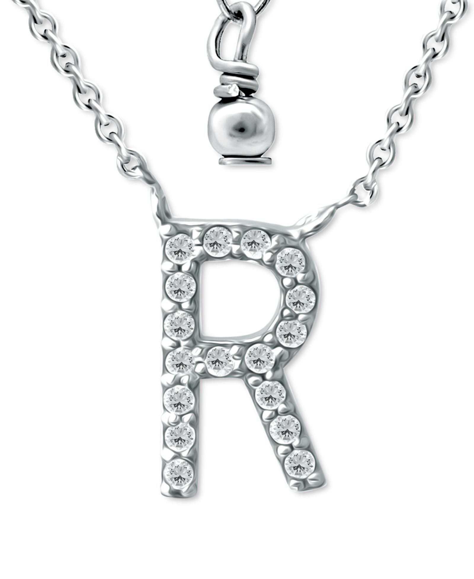 Giani Bernini ожерелье-подвеска с кубическим цирконием Initial, 16" + 2" удлинитель