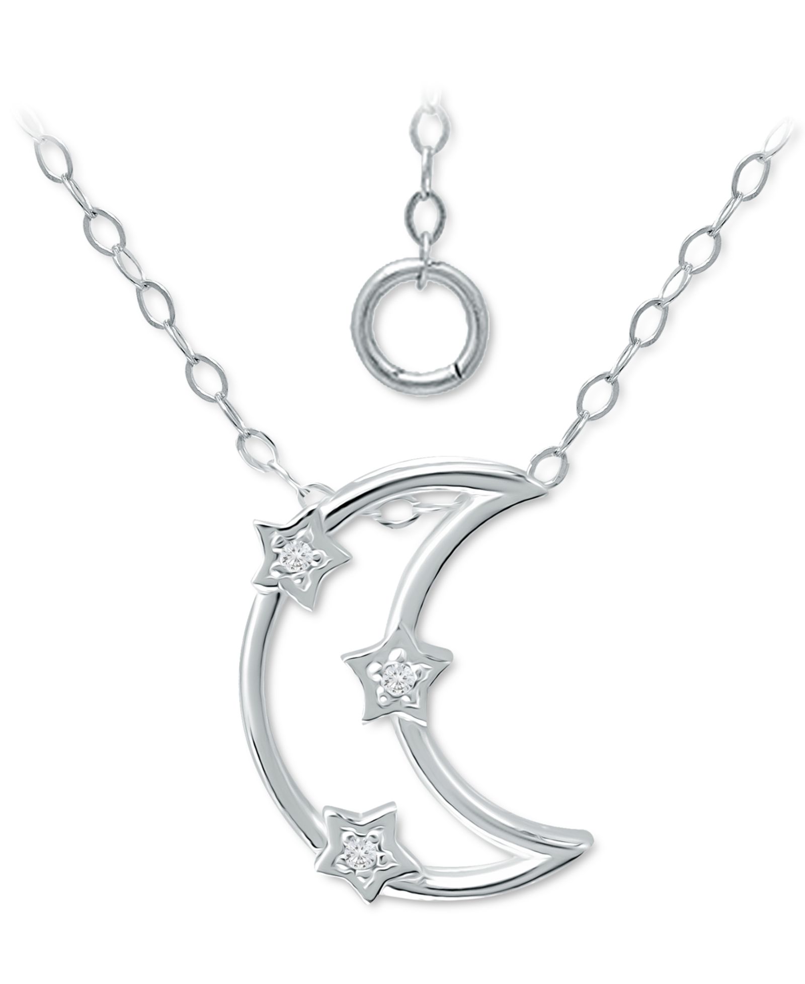 Подвеска Giani Bernini Cubic Zirconia в форме полумесяца, 16" + 2" удлинитель
