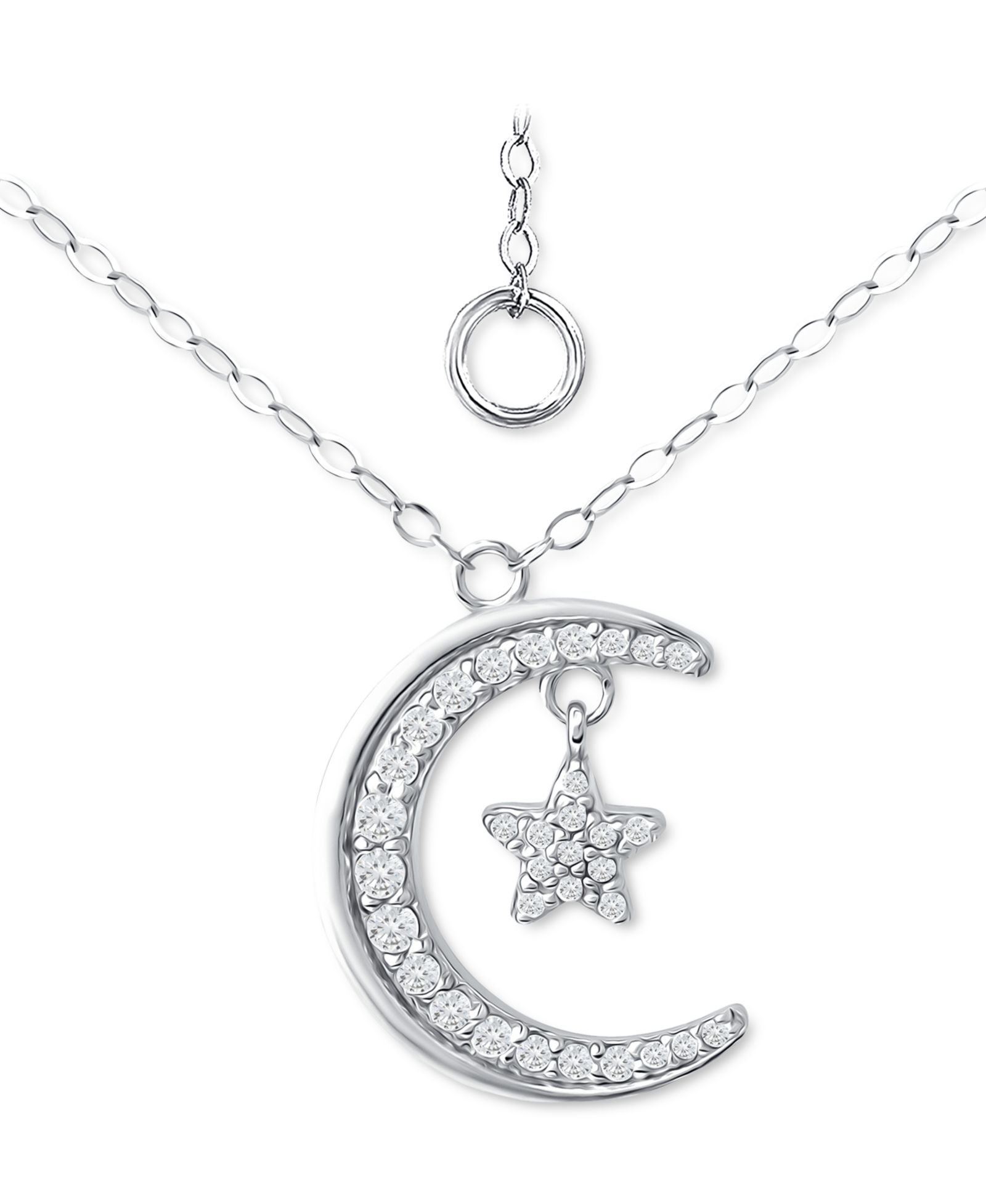 Giani Bernini Подвеска Moon & Star с цирконием 16" + 2"