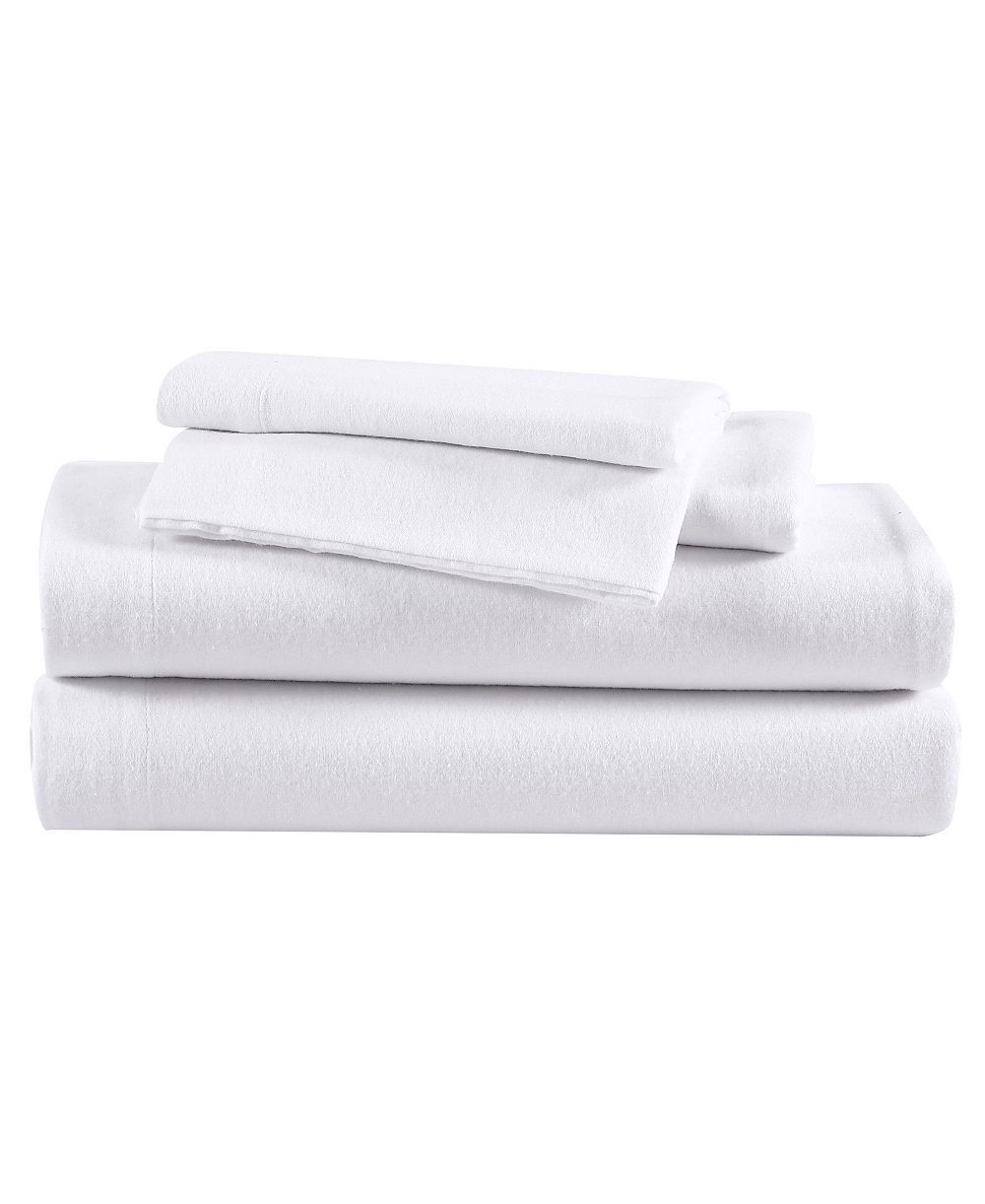 Eddie Bauer Solid 100% Cotton Flannel 4-Piece Sheet Set, Full