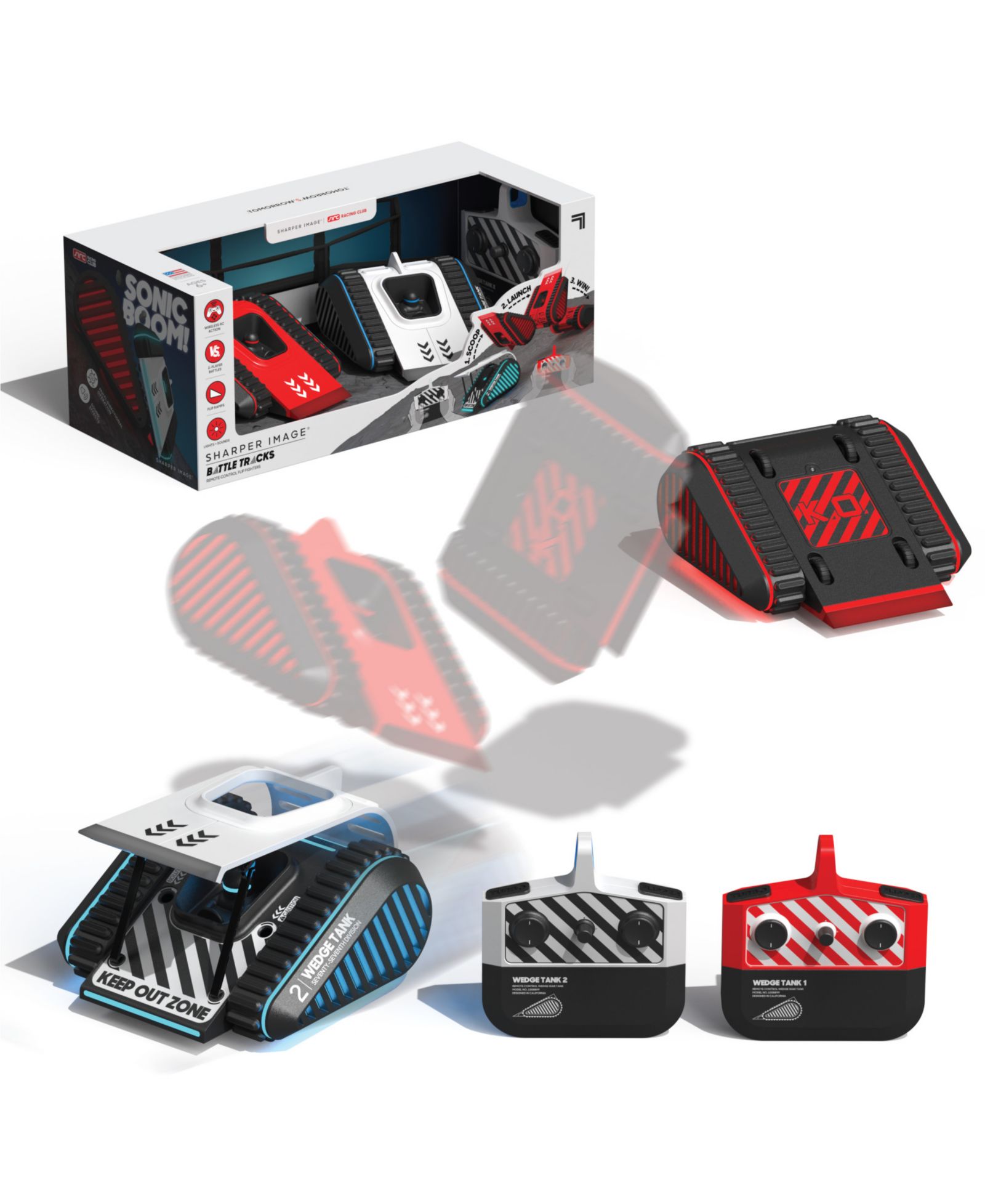 Игрушка Sharper Image Battle Tracks Knockout Remote Control Flip Ramp Space Tank Wars