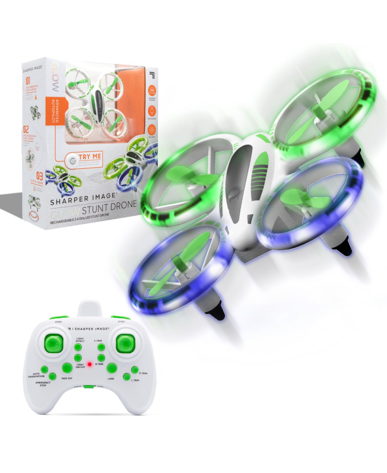 Sharper Image Glow Up LED Lights Stunt Drone