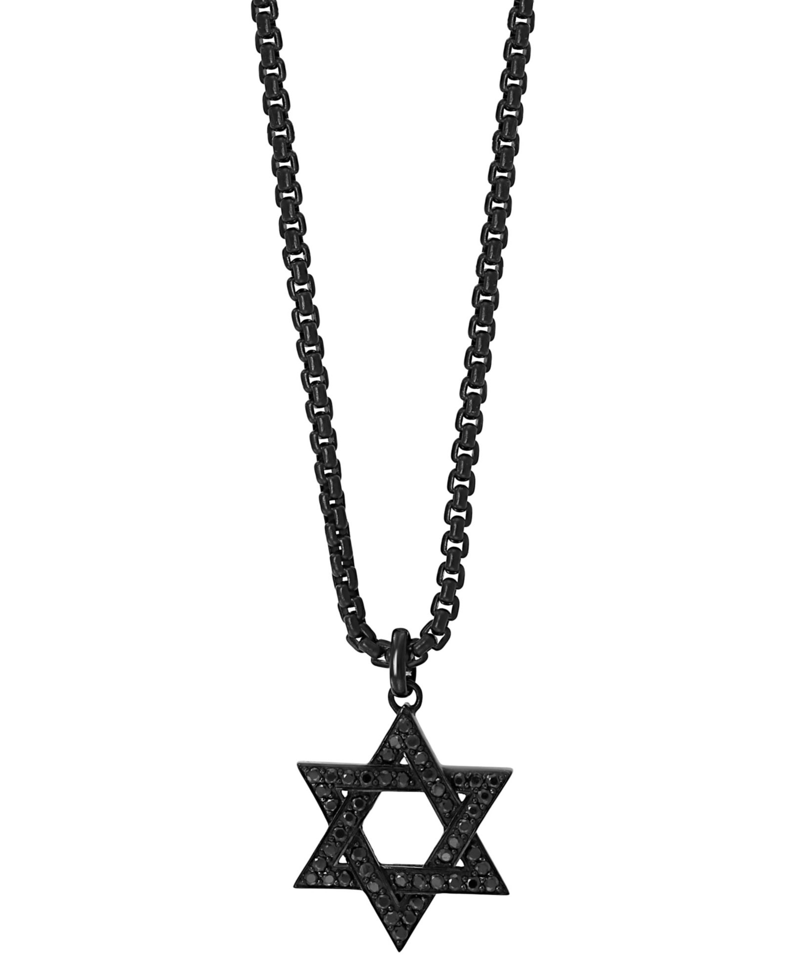 EFFY® Мужской Black Spinel Star of David 24" Pendant Necklace в Black PVD Plated Sterling Silver