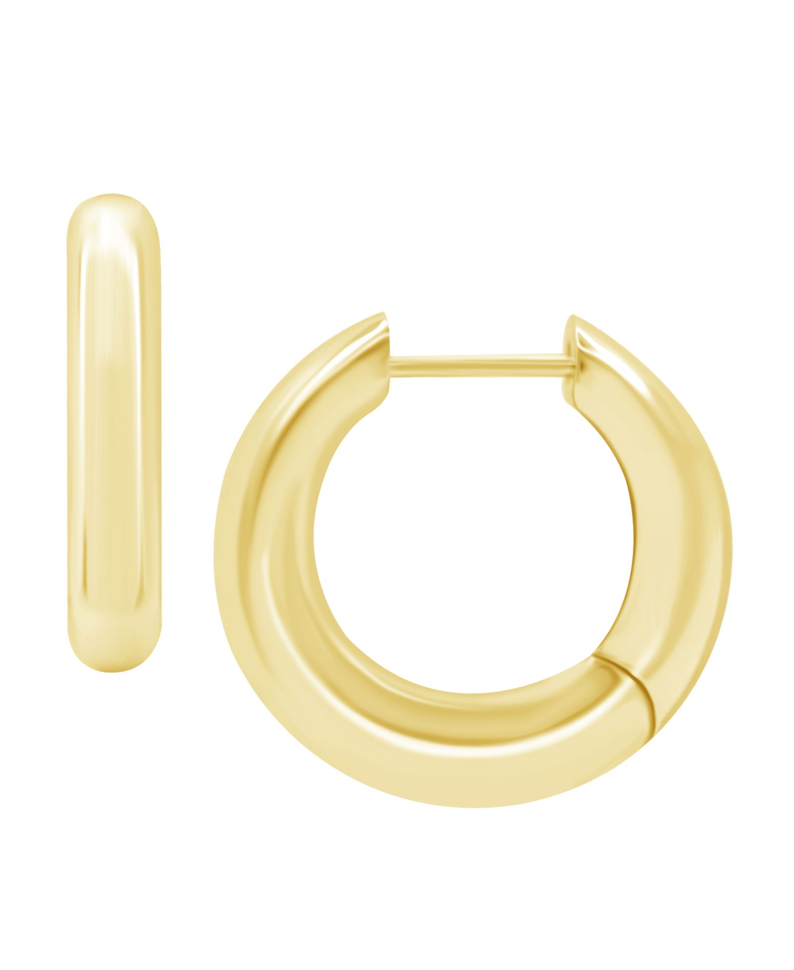 Серьги-кольца And Now This High Polished Thick Puff Hinge Hoop Earring, позолоченные и серебряные