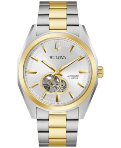 Bulova Men's Automatic Surveyor Gold-Tone Stainless Steel Bracelet Watch 42mm