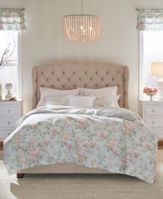 Laura Ashley Madelynn Cotton Reversible 3 Piece Duvet Cover Set, King