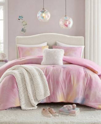Intelligent Design Cassiopeia Watercolor Tie Dye 4-Piece Comforter Set, Full/Queen