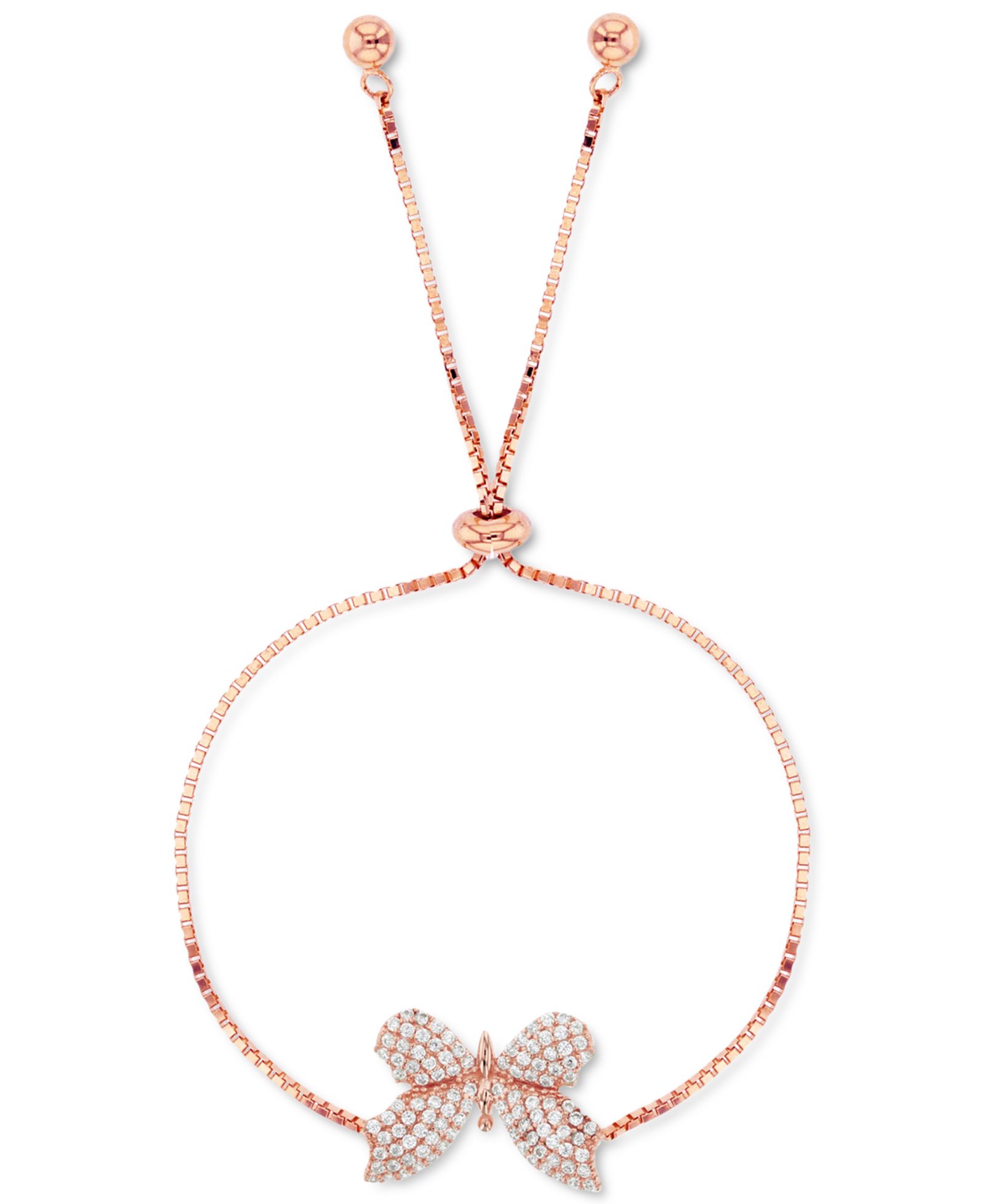 Браслет-боло с кубическим цирконием Pavé Butterfly