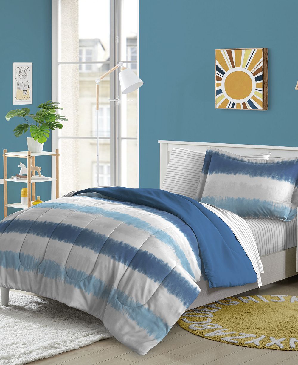 Dream Factory Tie Dye Stripe 7-Piece Comforter Set, Full