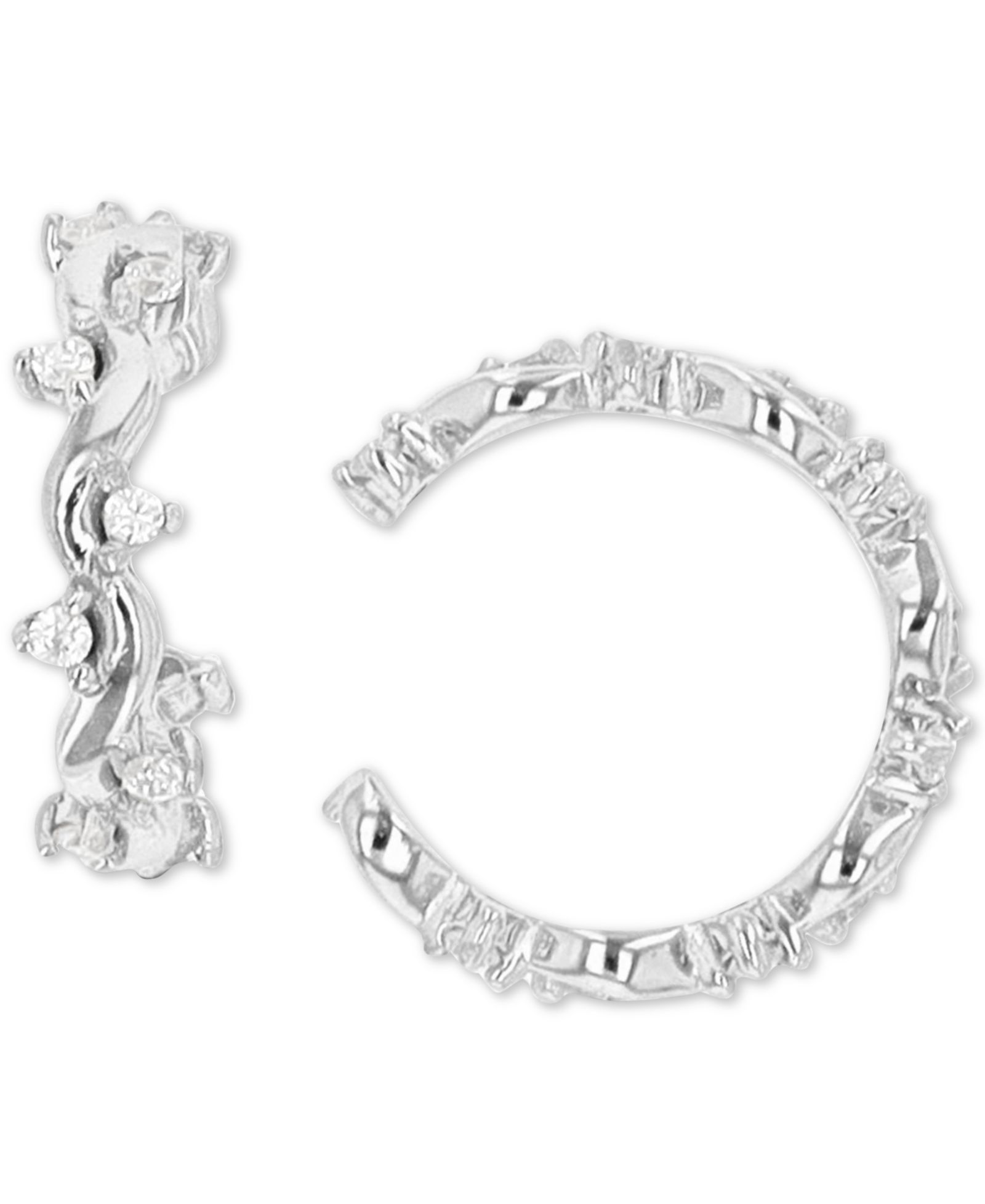 Серьги-каффы Cubic Zirconia Floral Twisted