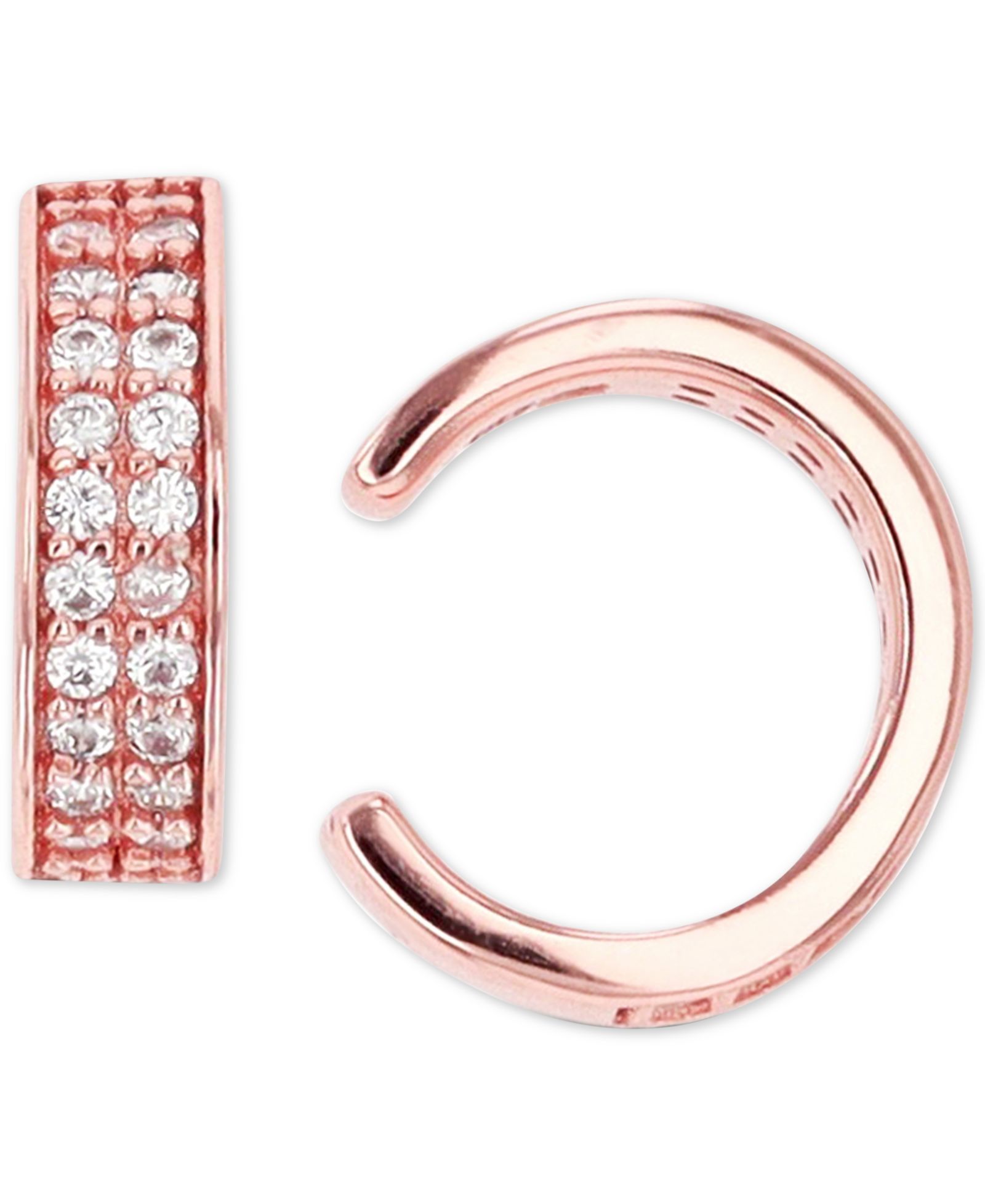Серьги-каффы Cubic Zirconia Double Row