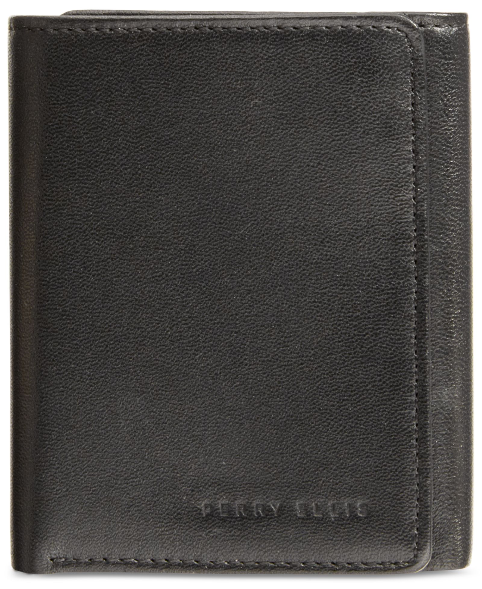 Perry Ellis Portfolio Men's Leather Gramercy Slim Trifold Wallet
