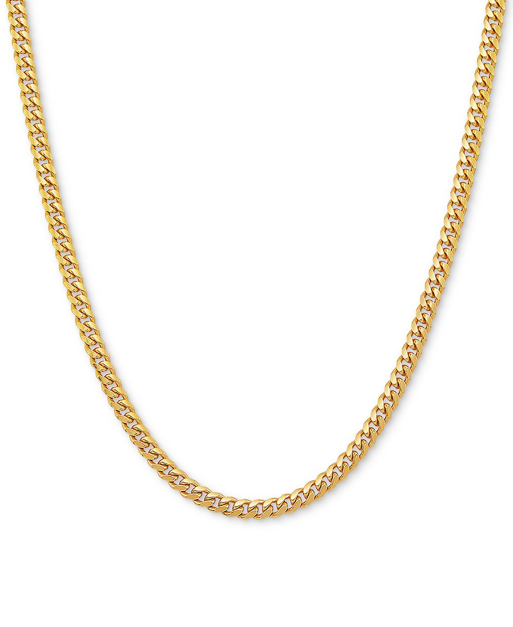 Cuban Link 18" Chain Necklace in Sterling Silver or 18k Gold-Plated Over Sterling Silver