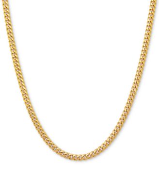 Цепочка Cuban Link 18" из стерлингового серебра или позолоченная 18k Gold-Plated Over Sterling Silver