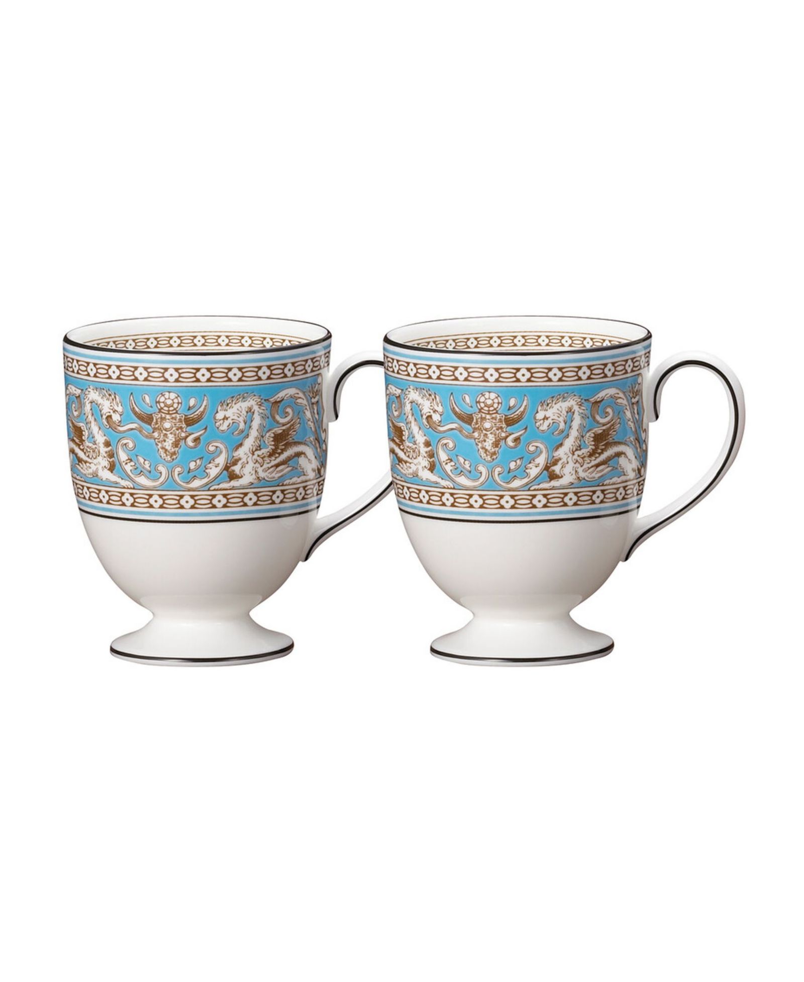 Набор бирюзовых кружек Wedgwood Florentine, 2 штуки