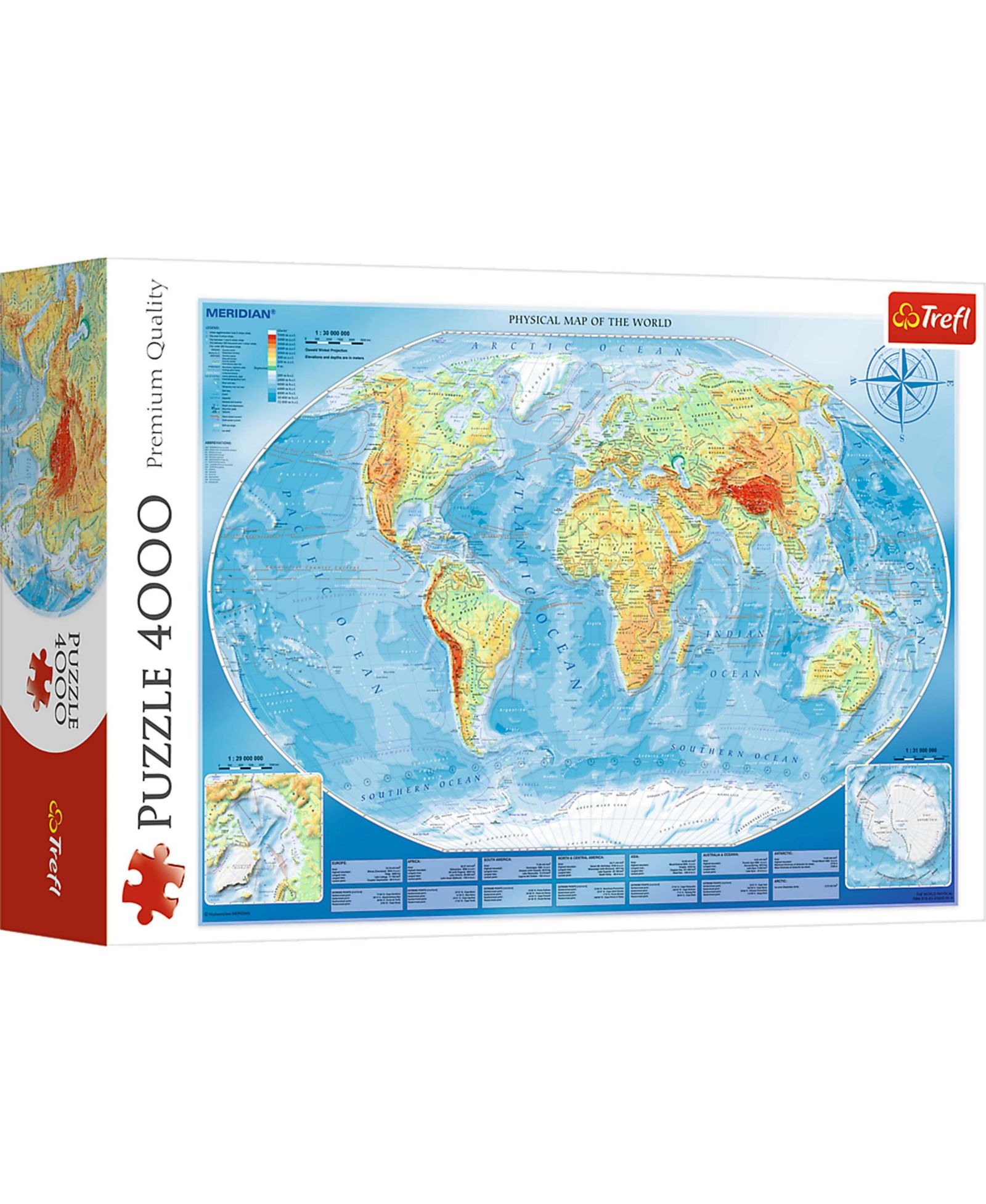 Trefl Meridian World Map 4000 Piece Puzzle, Ages 15+