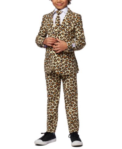 OppoSuits Toddler and Little Boys 3-Piece The Jag Animal Print Suit Set Including Blazer, Pants and Clip-On-Tie