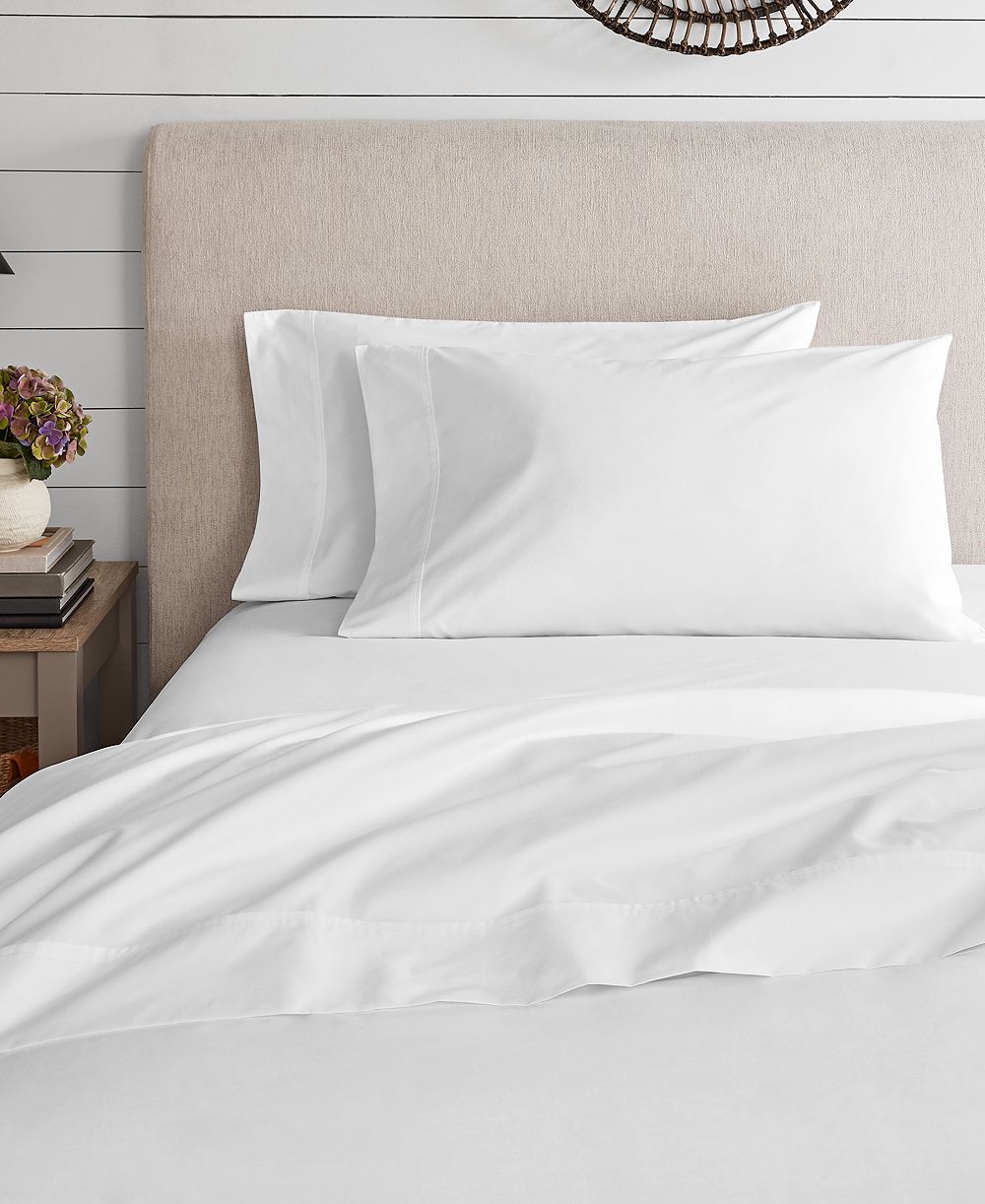 100% Organic Cotton Brushed Percale 4-Pc. Sheet Set, Twin