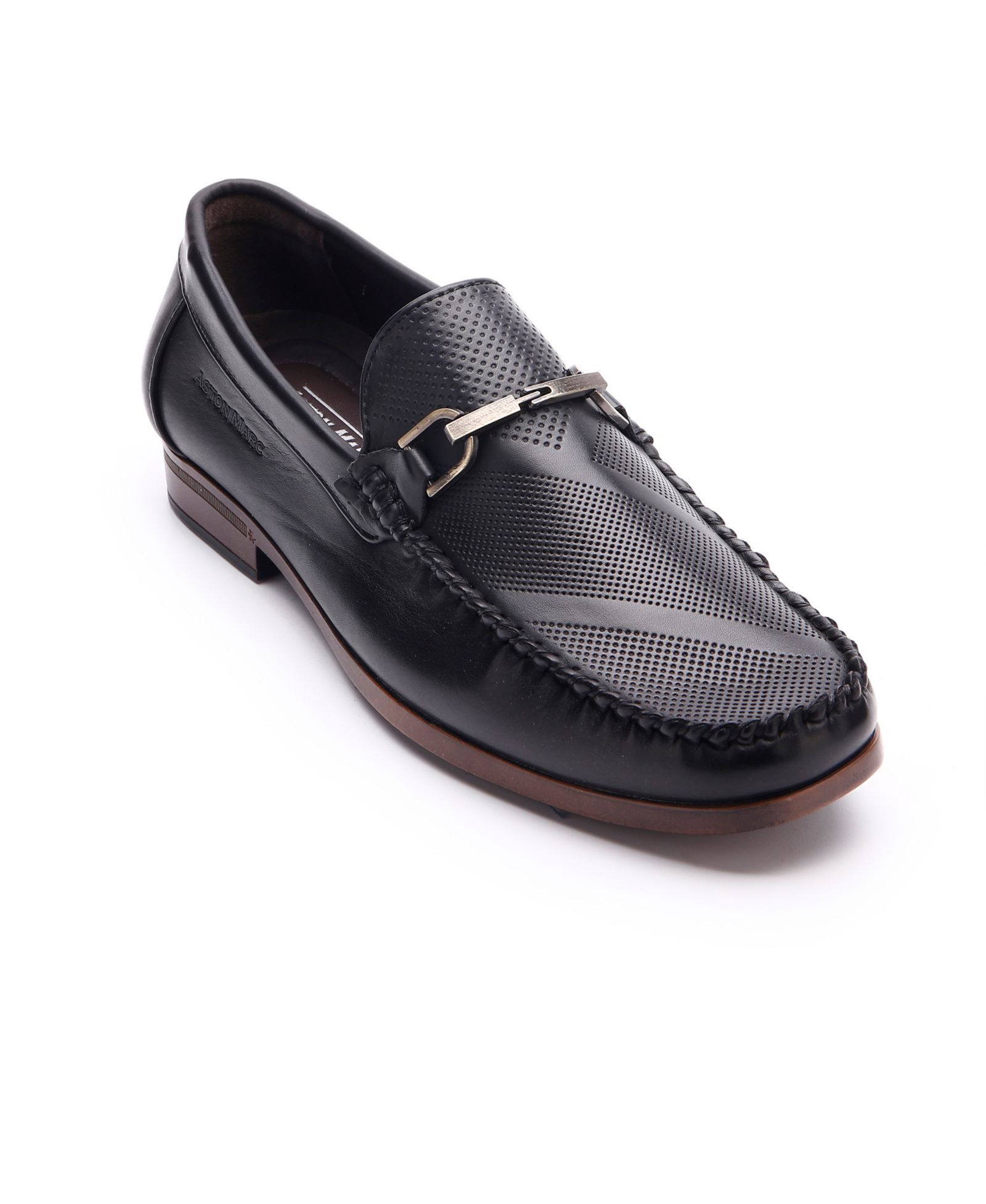 Aston Marc Men's Perforated Buckle Loafers