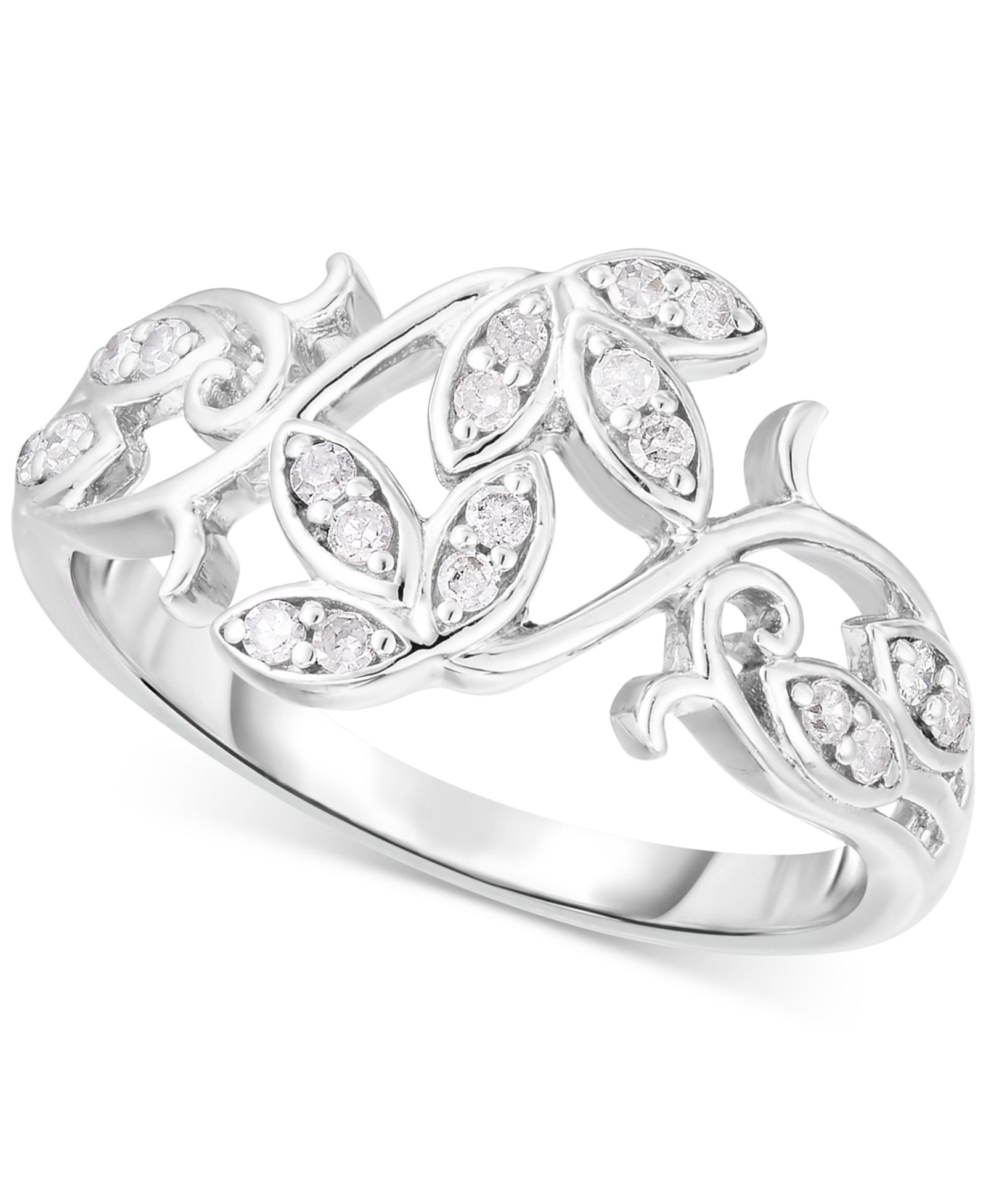 Кольцо Diamond Vine-Inspired (1/5 ct. t.w.) в Sterling Silver