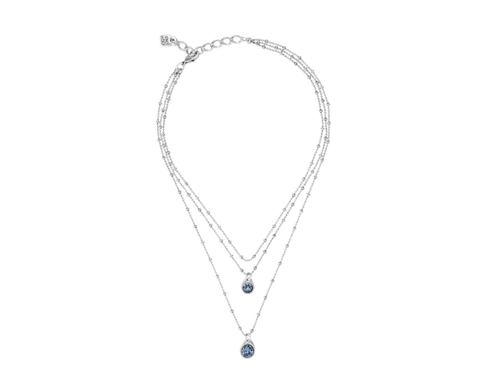 Ожерелье UNOde50 Sterling Silver Triple Midi Water Drop