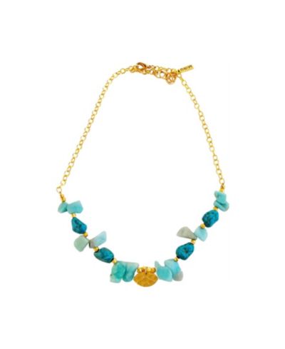 Женское ожерелье MINU Jewels с бирюзой и аметистом