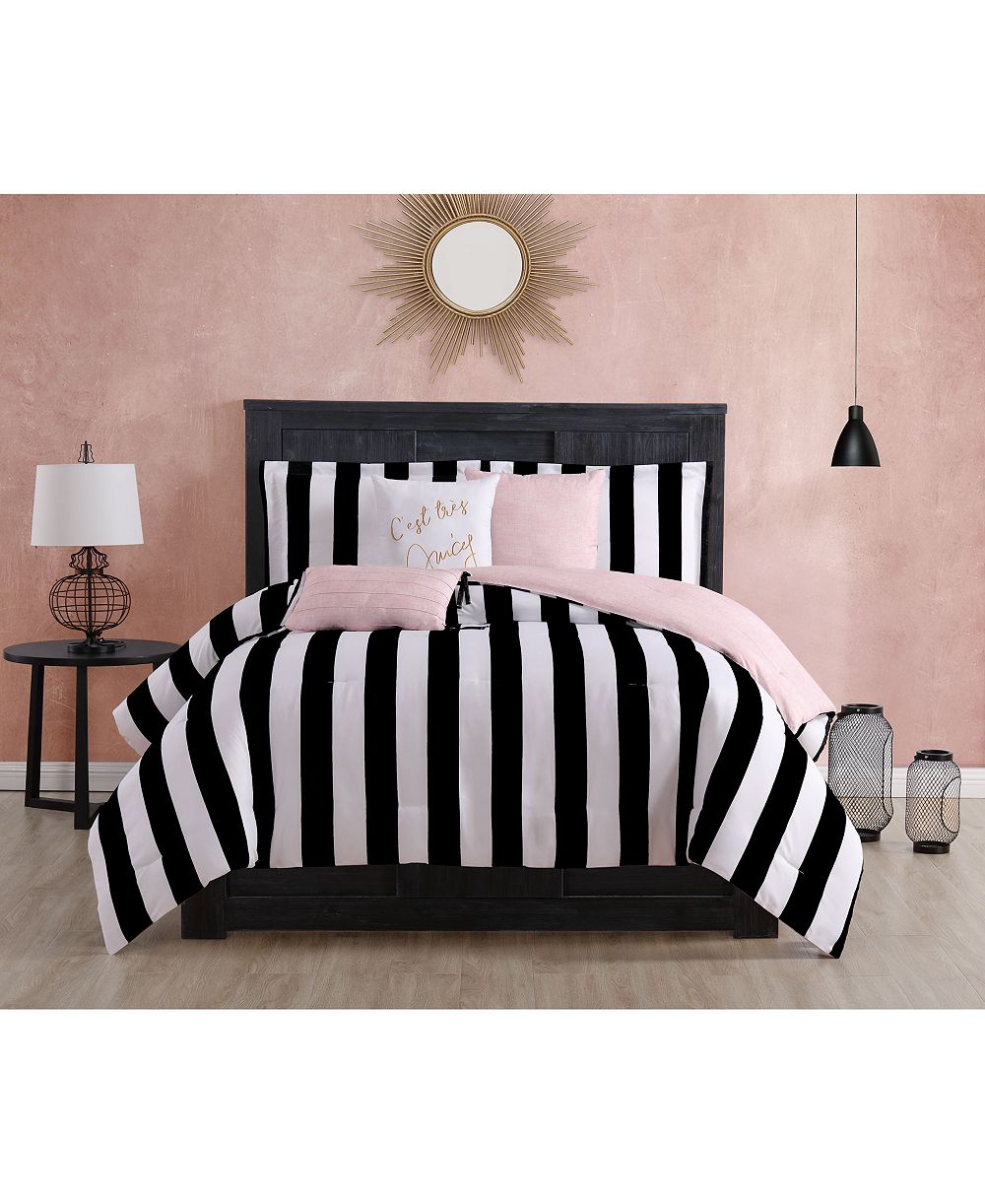 Juicy Couture Cabana Stripe Reversible 5-Piece Comforter Set, Twin/Twin XL