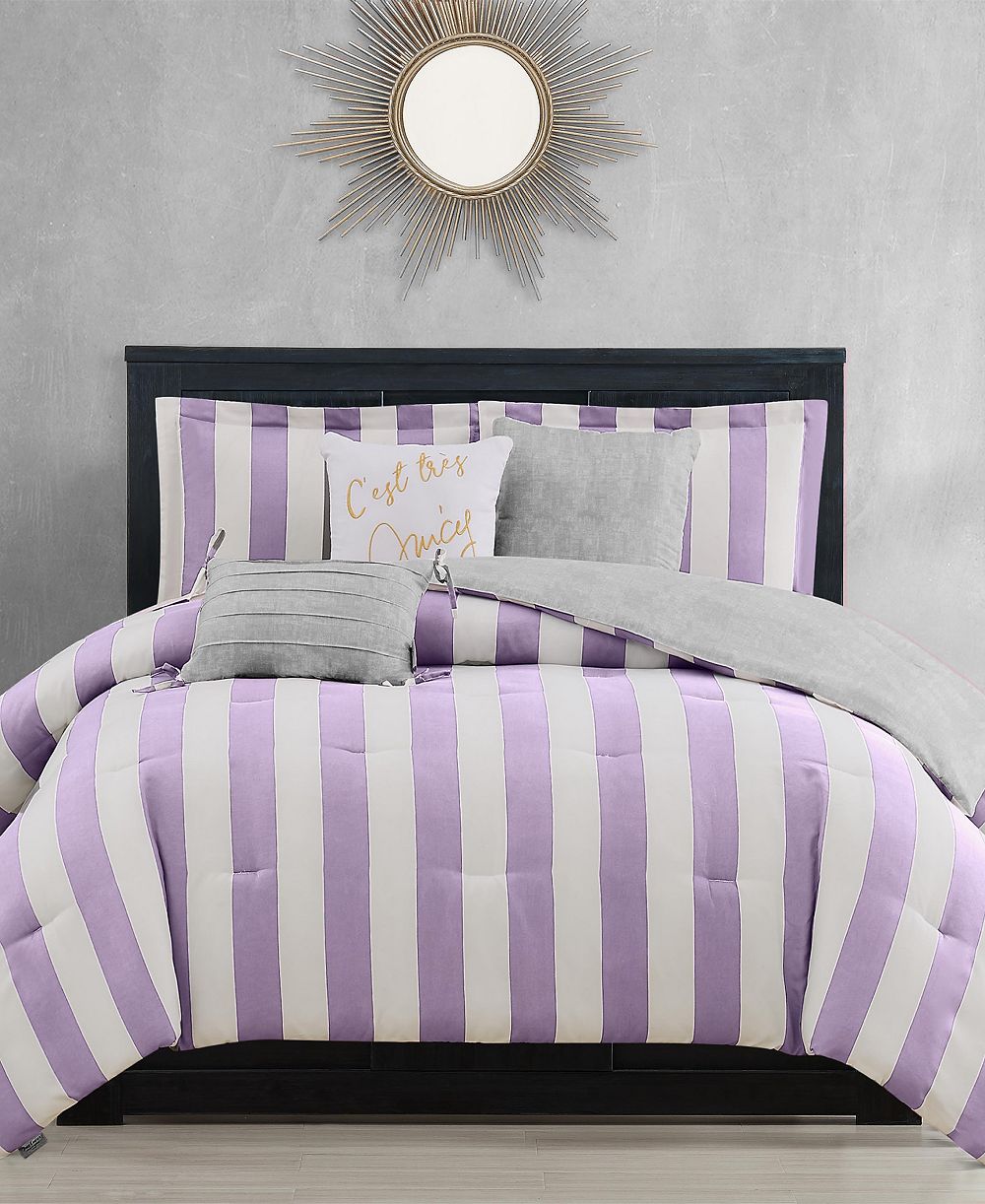 Juicy Couture двусторонний комплект из 5 предметов Comforter с полоской Cabana Stripe, Twin/Twin XL